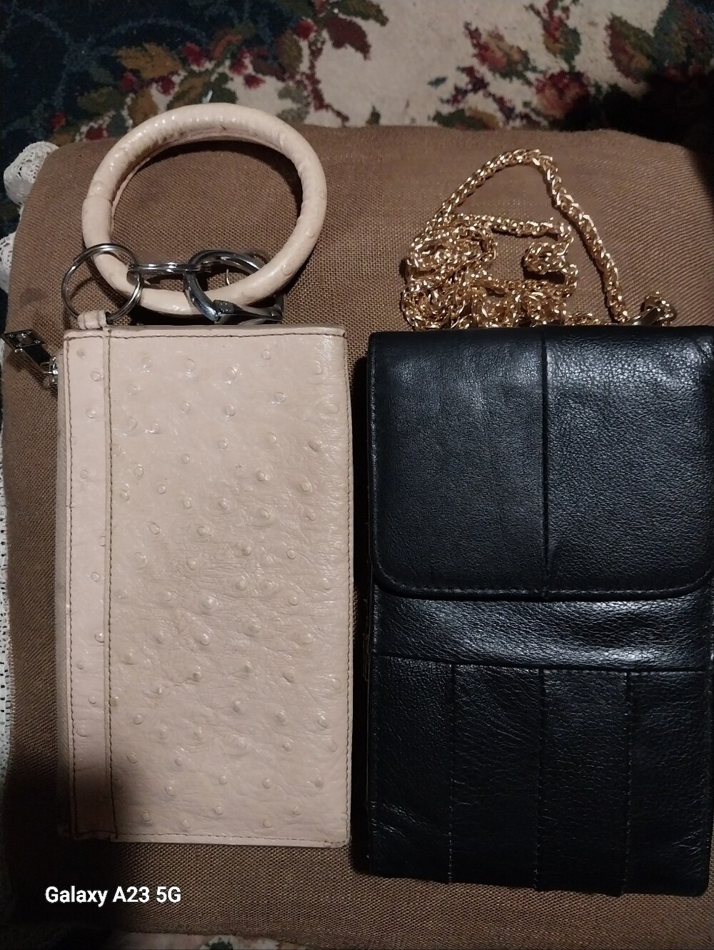 Lot Of 2 Wallets/Wristlet/Crossbody Black & Beige